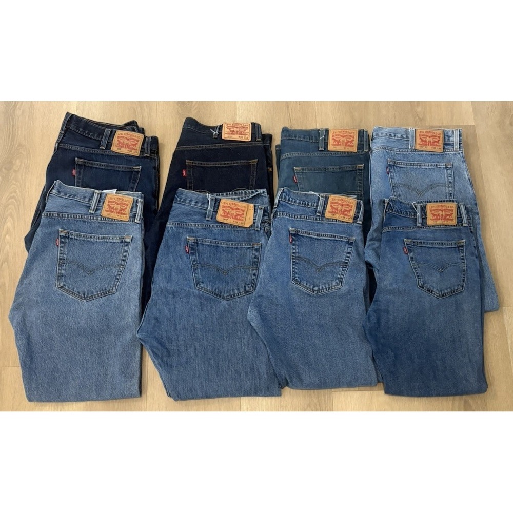 Levi's Men's Jeans Lot Of 8 Pairs 501 505 514 541 550 Size 38 Mixed Washes